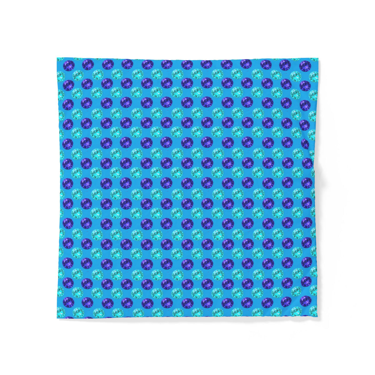 Half-Drop Gem Grid Cotton Duvet Cover – Ice Jewel