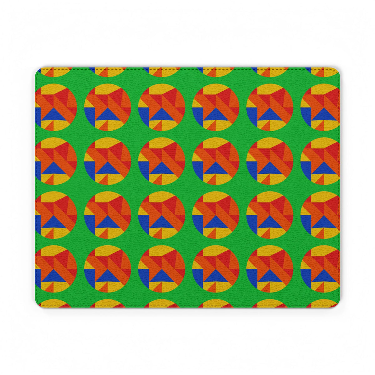 Broken Circle Planes Vegan Leather Mouse Mat – Cubist Abstract Pattern