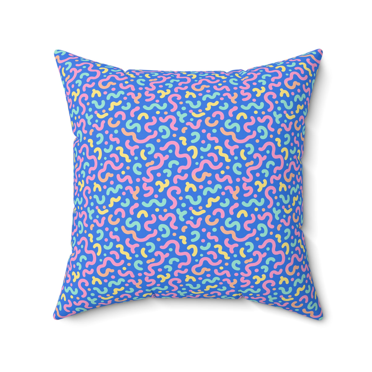 Squiggle Sweets Faux Suede Cushion – Soft Abstract Pattern