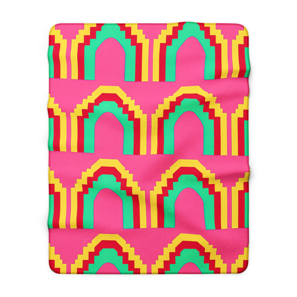 Grand Stepped Arches Sherpa Fleece Blanket – Candy Christmas