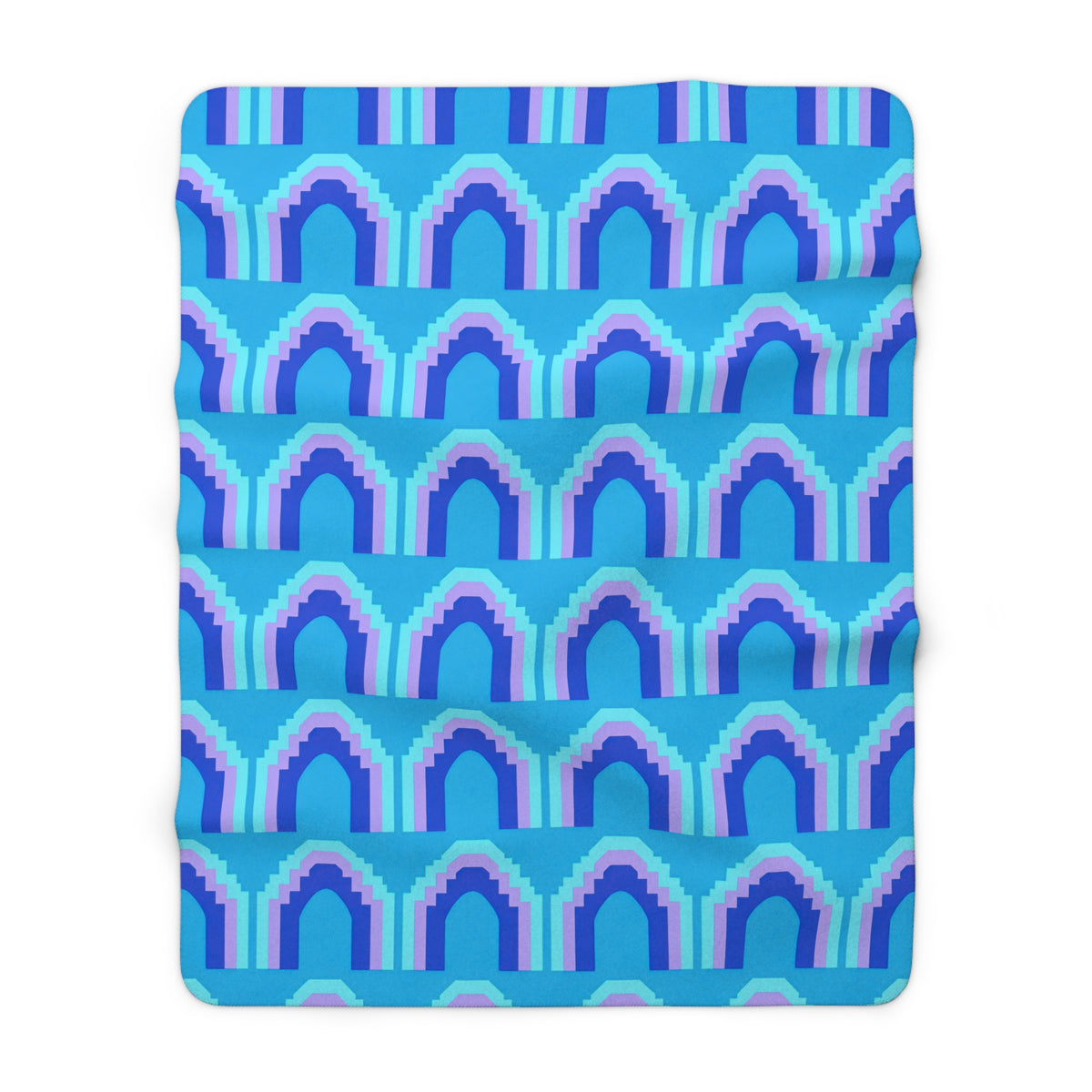 Grand Stepped Arches Sherpa Fleece Blanket – Ice Jewel