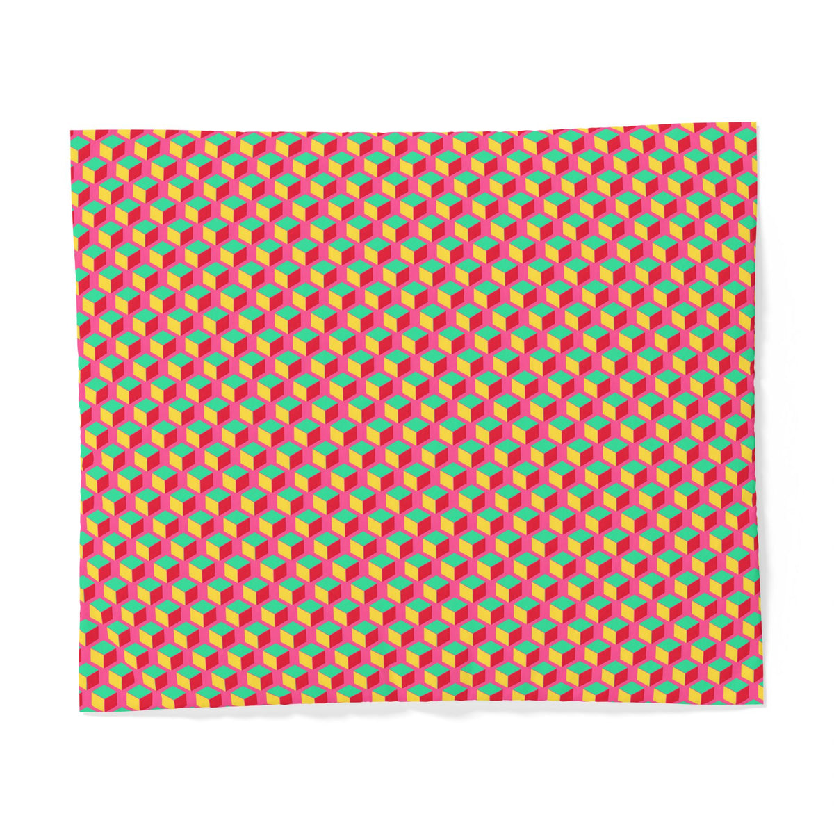 Giant Faceted Cubes II Cotton Duvet Cover – Candy Christmas