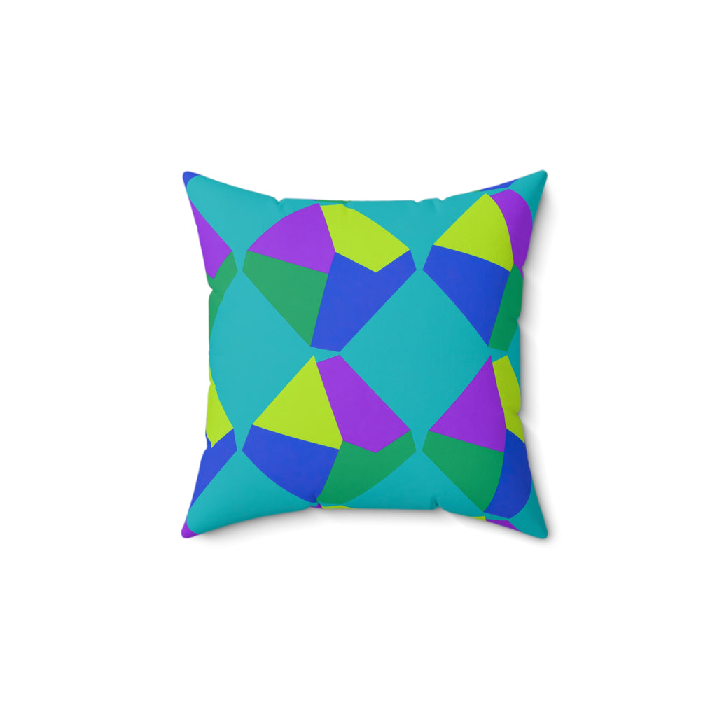 Grand Fractured Rhombus Faux Suede Cushion – Peacock Jewel