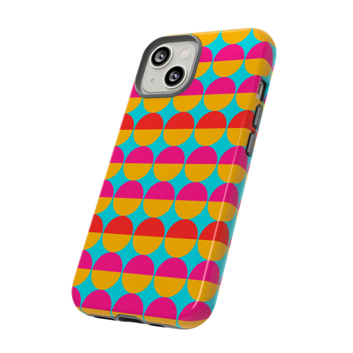 Half-Moon Stack Tough Phone Case – Geometric Blocks Pattern
