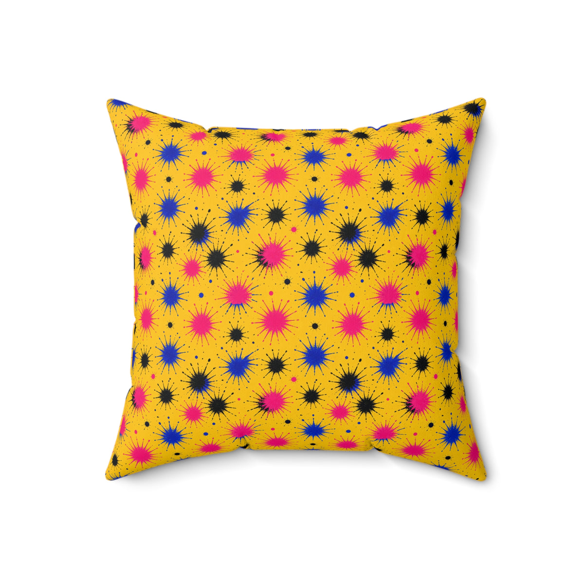 Splash Crowns Faux Suede Cushion – Ink Splash Pattern