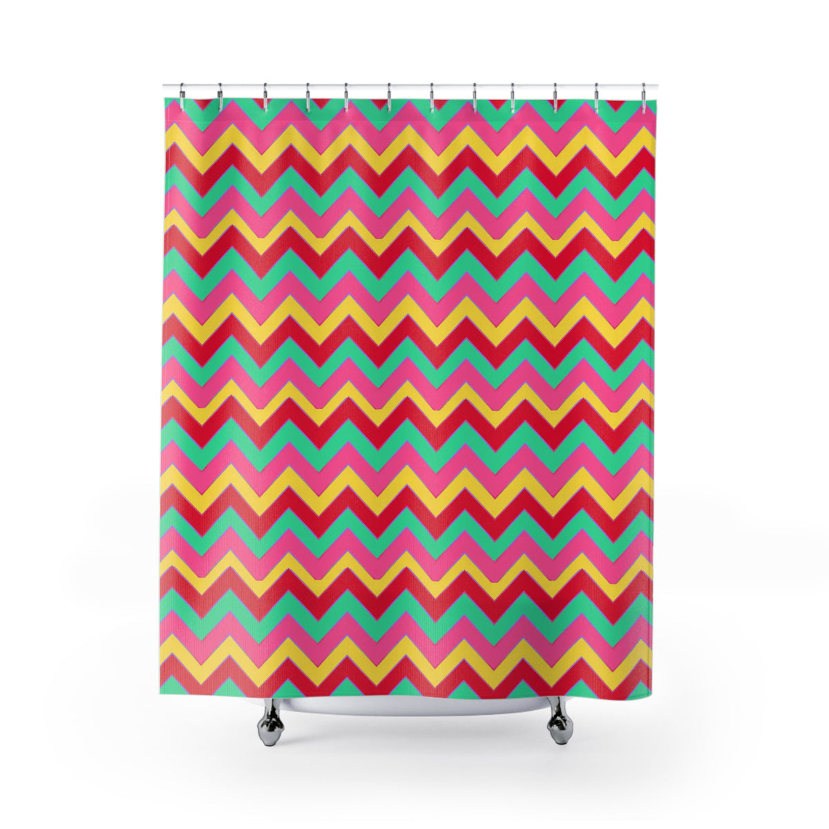 Jewel Chevron Bands Shower Curtain – Candy Christmas