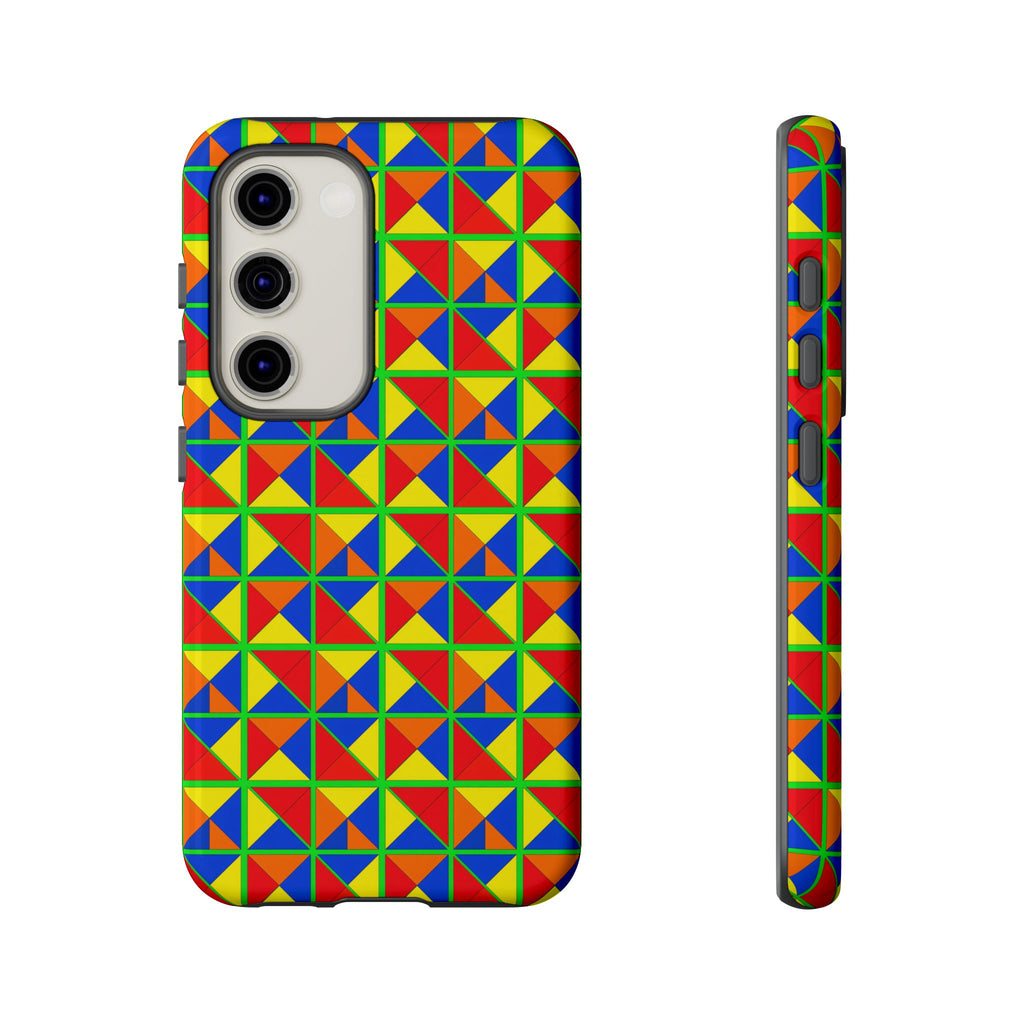 Split Square Fiesta Tough Phone Case – Cubist Geometric Pattern