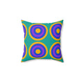 Mega Ring Grid Faux Suede Cushion – Peacock Jewel