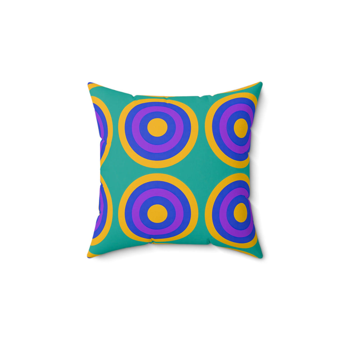 Mega Ring Grid Faux Suede Cushion – Peacock Jewel