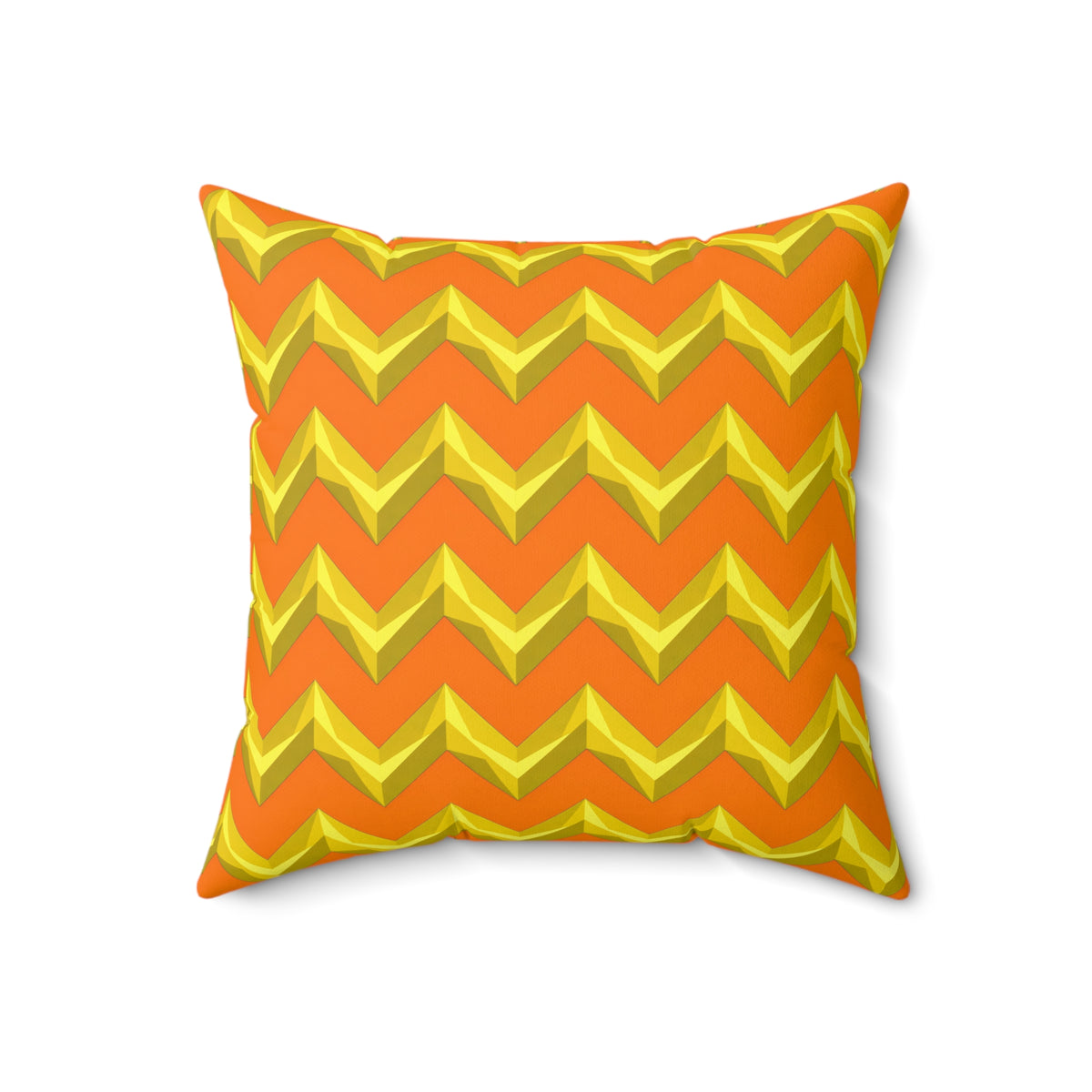 Broad Cut-Gem Chevrons Faux Suede Cushion – Hot Citrus Festive