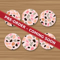 Blush Pink Terrazzo round ceramic coaster set of 6, UV printed, pre-order coming soon