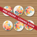 Pastel Diamond Mosaic round ceramic coaster set of 6, UV printed, pre-order coming soon