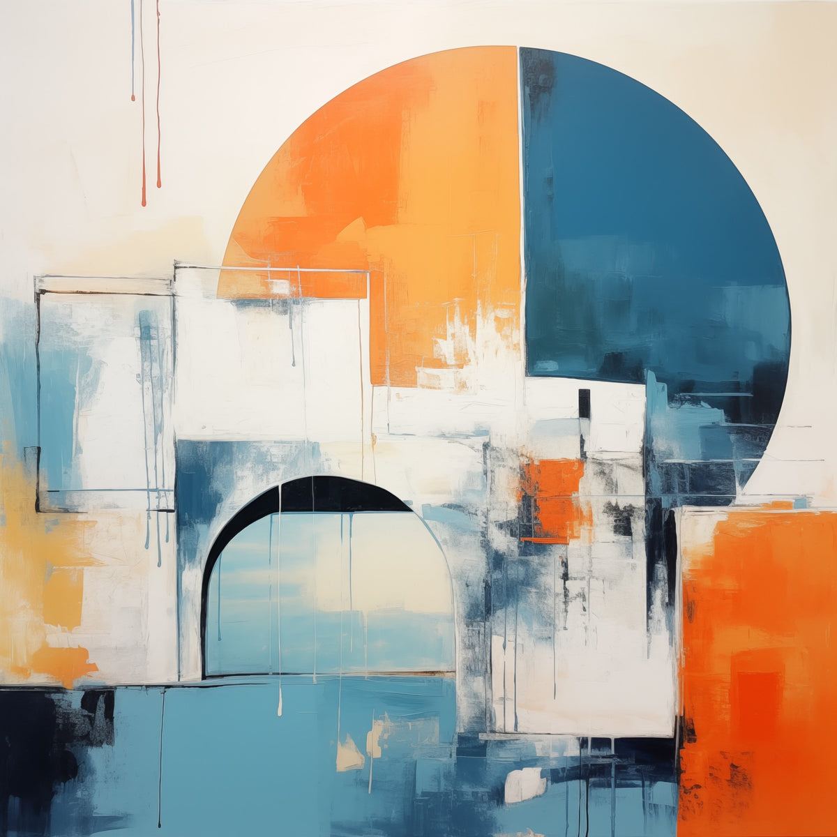 Original mid-century cubist arches artwork used on these coasters