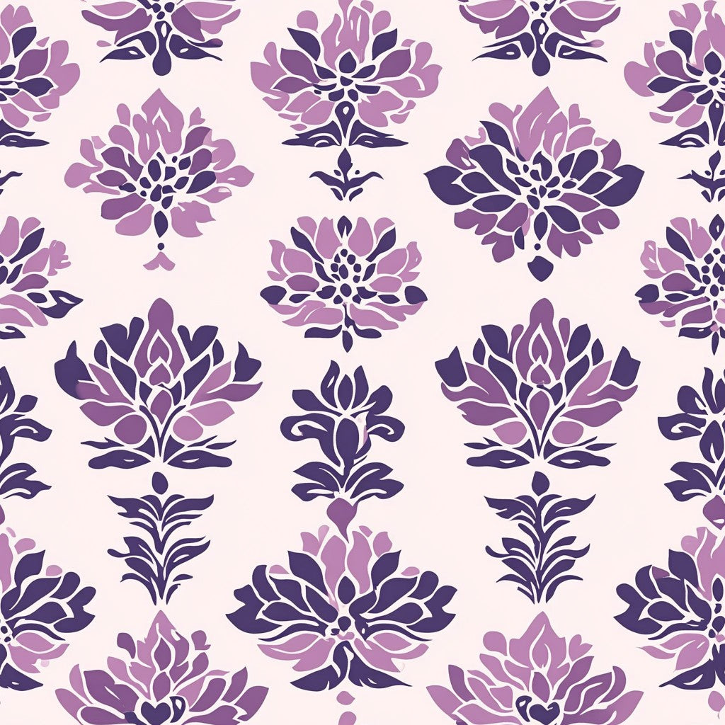 Original lilac damask pattern artwork used on these coasters