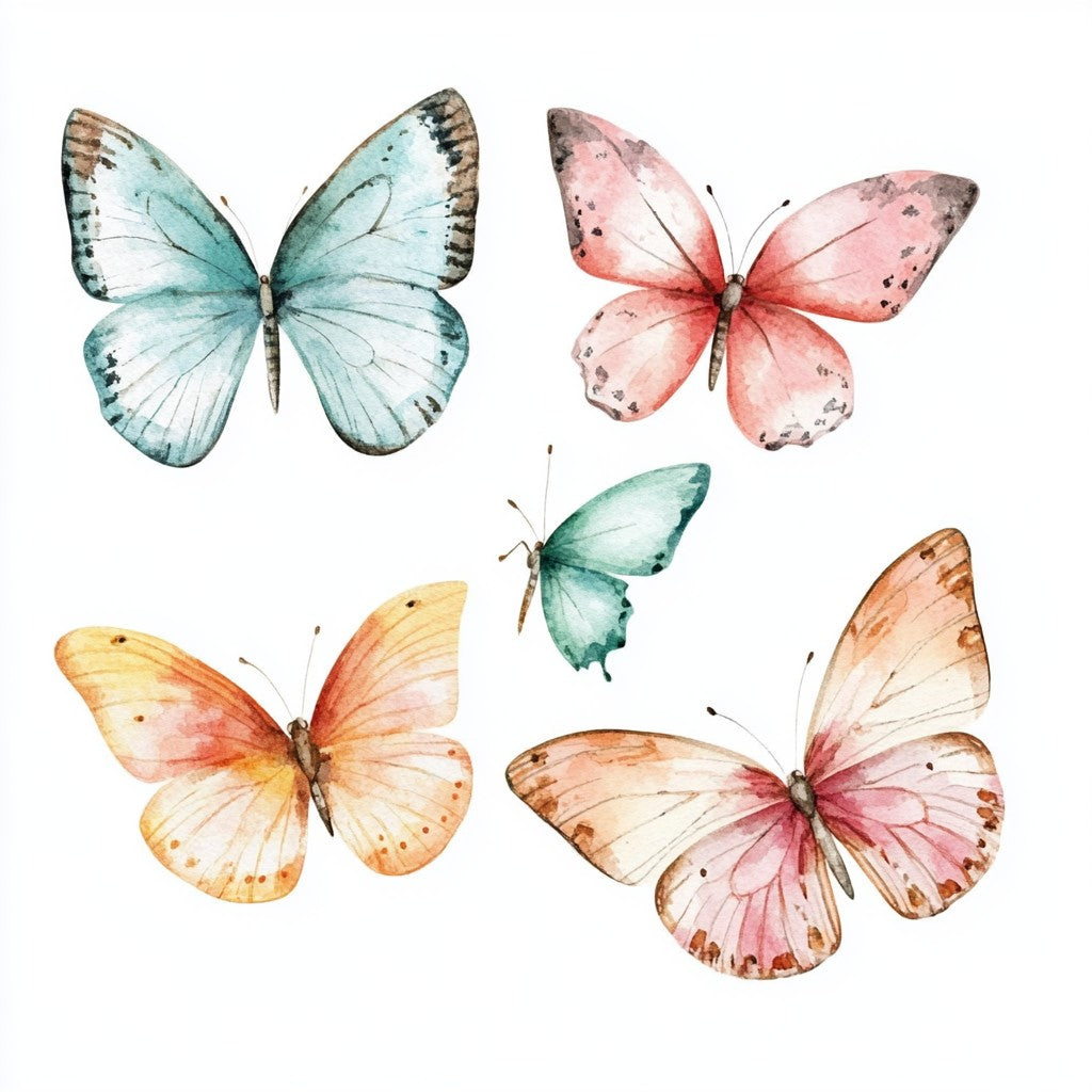 Original pastel butterflies artwork used on these coasters