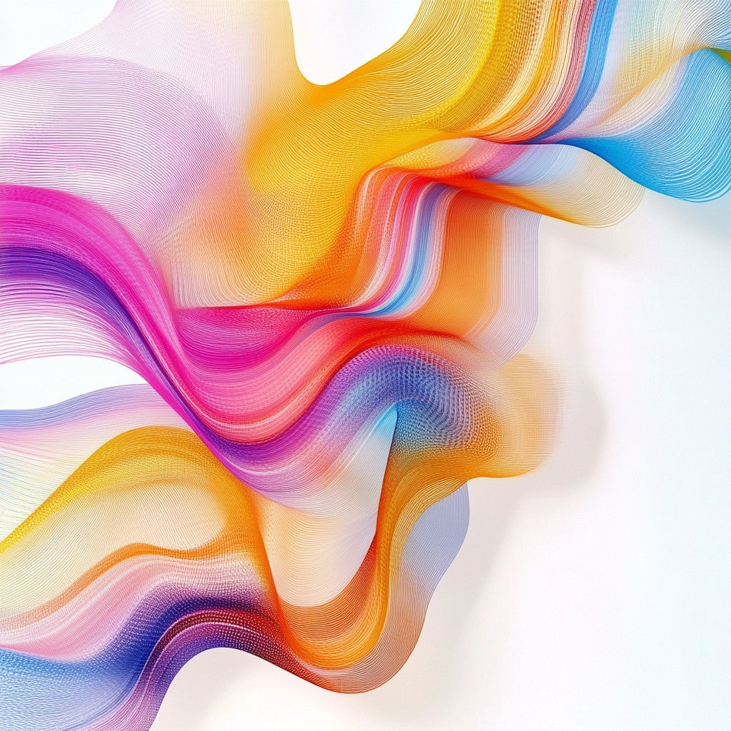 Original rainbow silk ribbons artwork used on these coasters