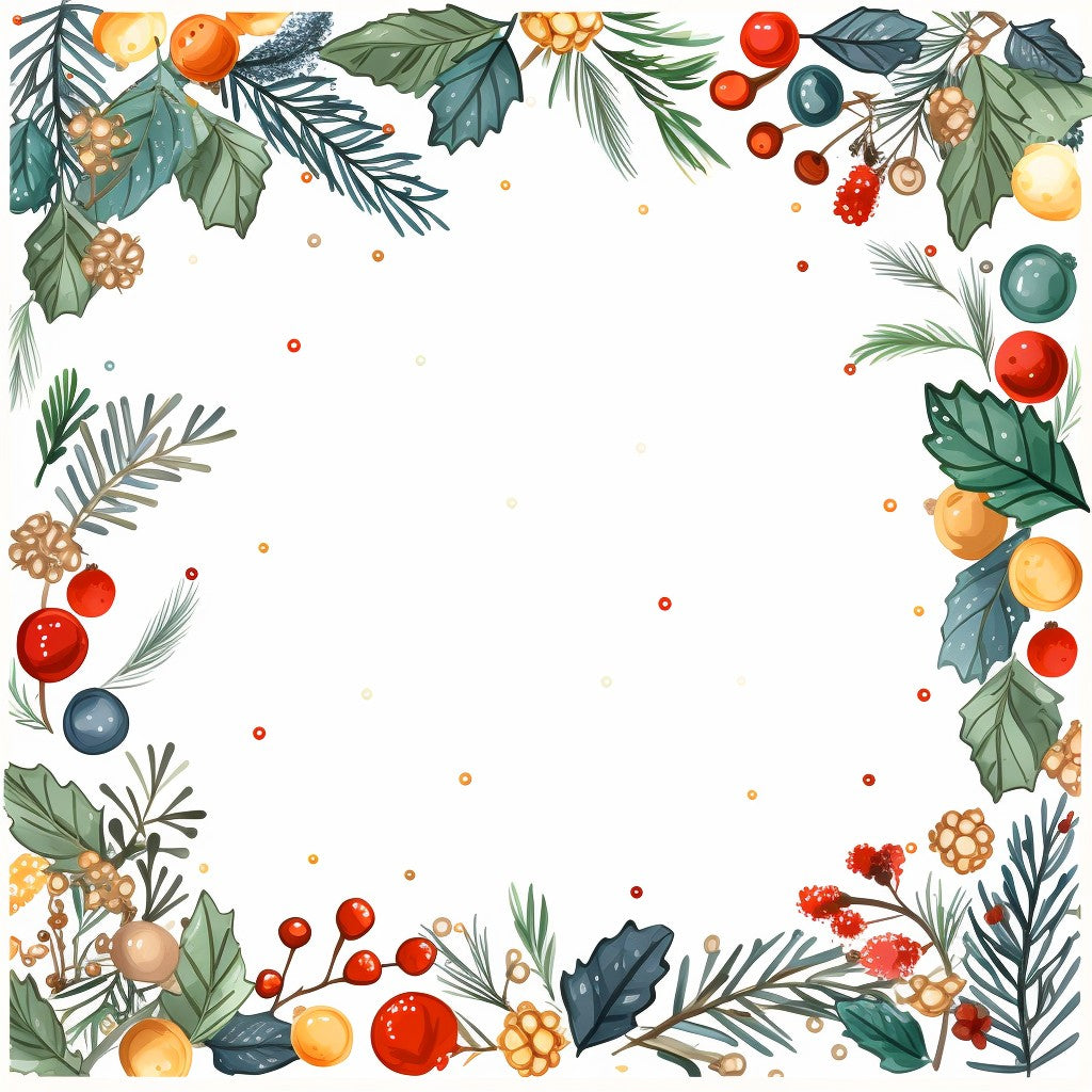 Original holly & berry wreath artwork used on these coasters