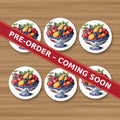 Delft Fruit Bowl round ceramic coaster set of 6, UV printed, pre-order coming soon