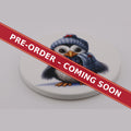 Christmas Penguin in Blue Scarf round ceramic coaster set of 6, pre-order coming soon