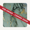 Green Marble square glass coaster set of 6, pre-order coming soon