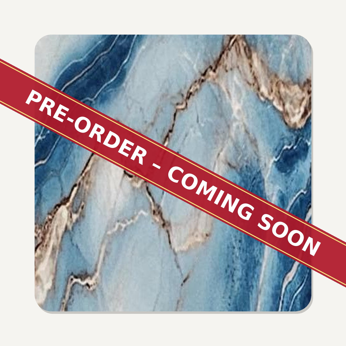 Cyan, Blue & Gold Marble Square Glass Coasters – Set of 6 – Coming Soon