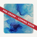 Blue Swirl Marble square glass coaster set of 6, pre-order coming soon