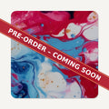 Acrylic Oil Splash Art square glass coaster set of 6, pre-order coming soon