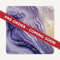 Lilac, Violet & Gold Marble square glass coaster set of 6, pre-order coming soon