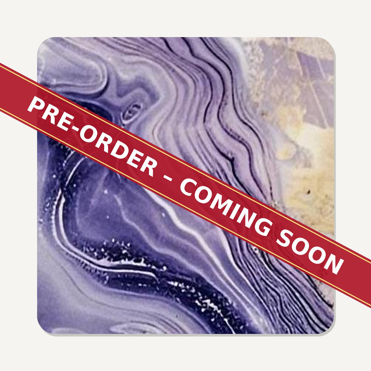 Lilac, Violet & Gold Marble square glass coaster set of 6, pre-order coming soon