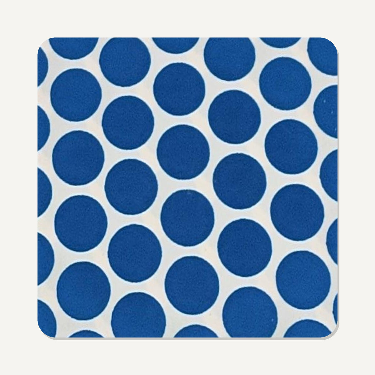 Blue Spot Pattern – the flat artwork printed on these square glass coasters