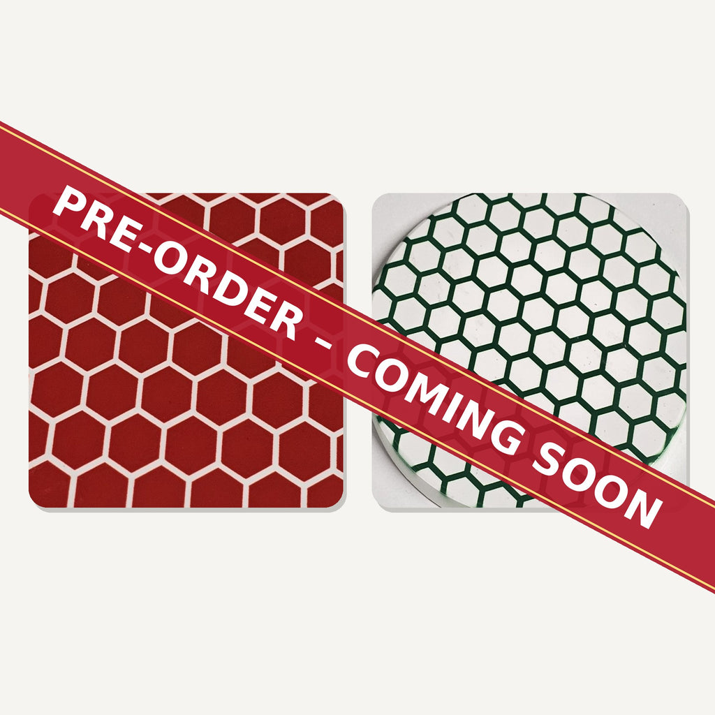 Honeycomb Pattern Square Glass Coasters – Set of 6 – Coming Soon