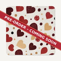 Where the Heart Is Multicoloured Heart square glass coaster set of 6, pre-order coming soon
