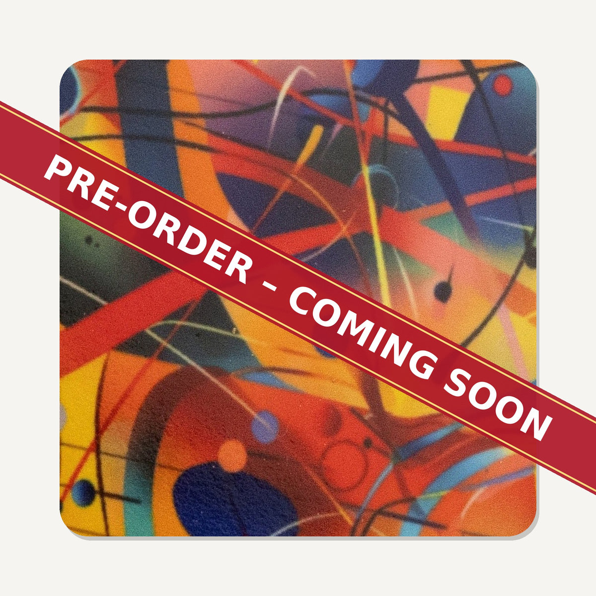 Chaotic Watercolour Abstract square glass coaster set of 6, pre-order coming soon