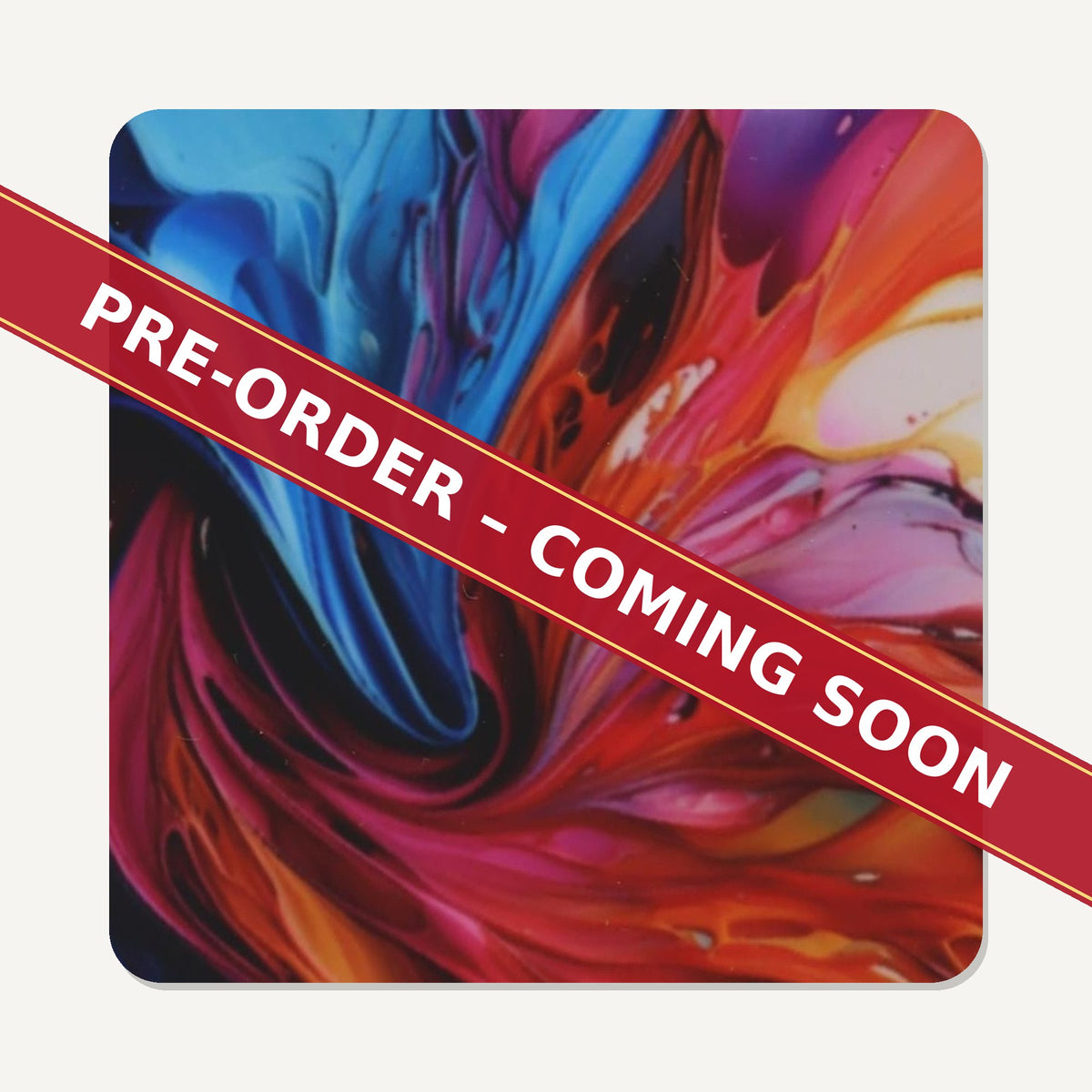 Abstract Vortex No.7 square glass coaster set of 6, pre-order coming soon