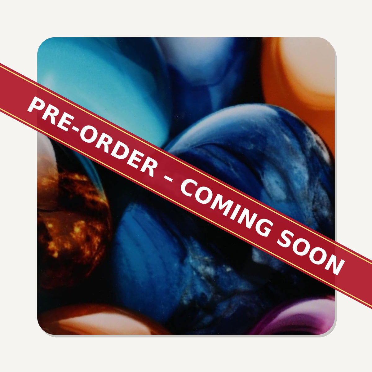 Pebbles Abstract square glass coaster set of 6, pre-order coming soon