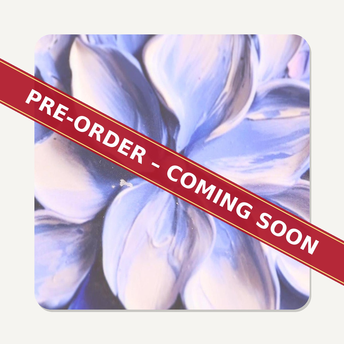 Lilac Lily Oil Painting square glass coaster set of 6, pre-order coming soon