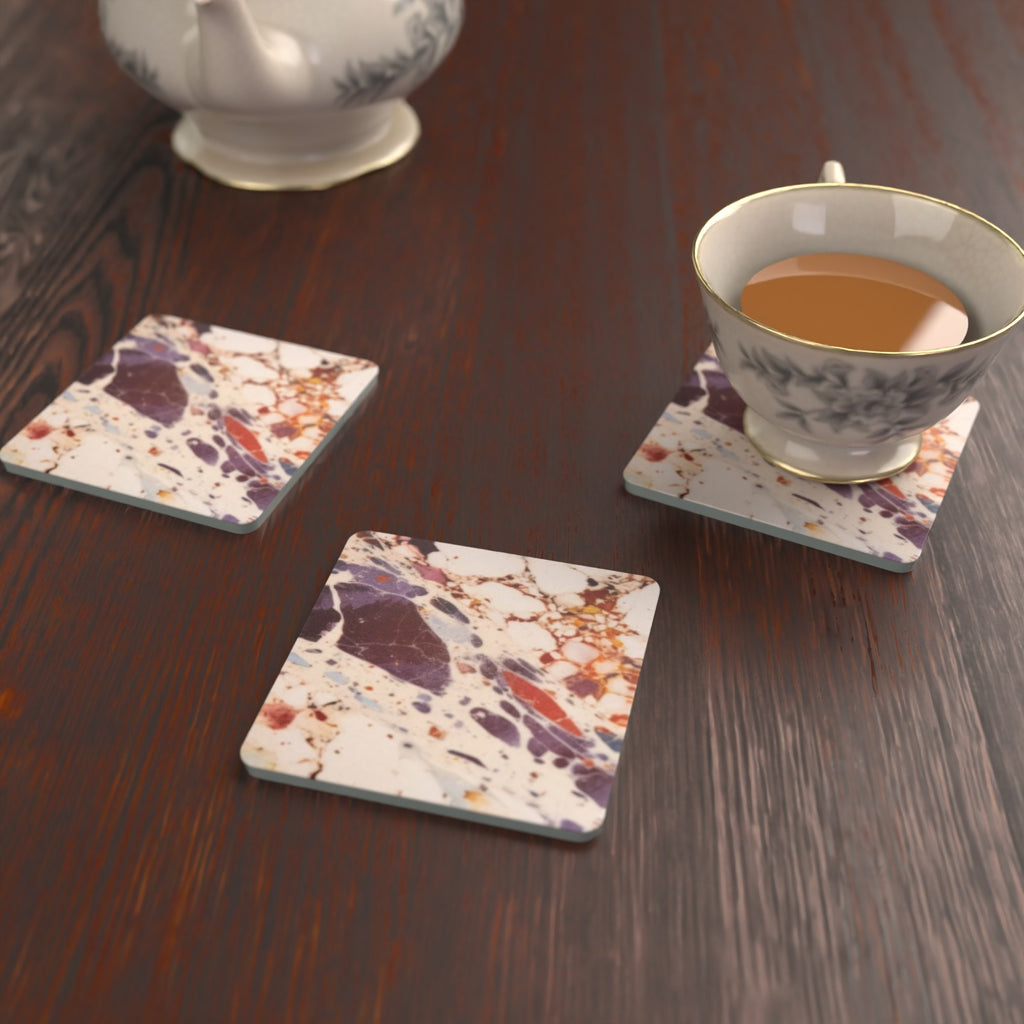 Terrazzo Splash Square Glass Coasters – Set of 6 – Pre-order – lifestyle mockup 2