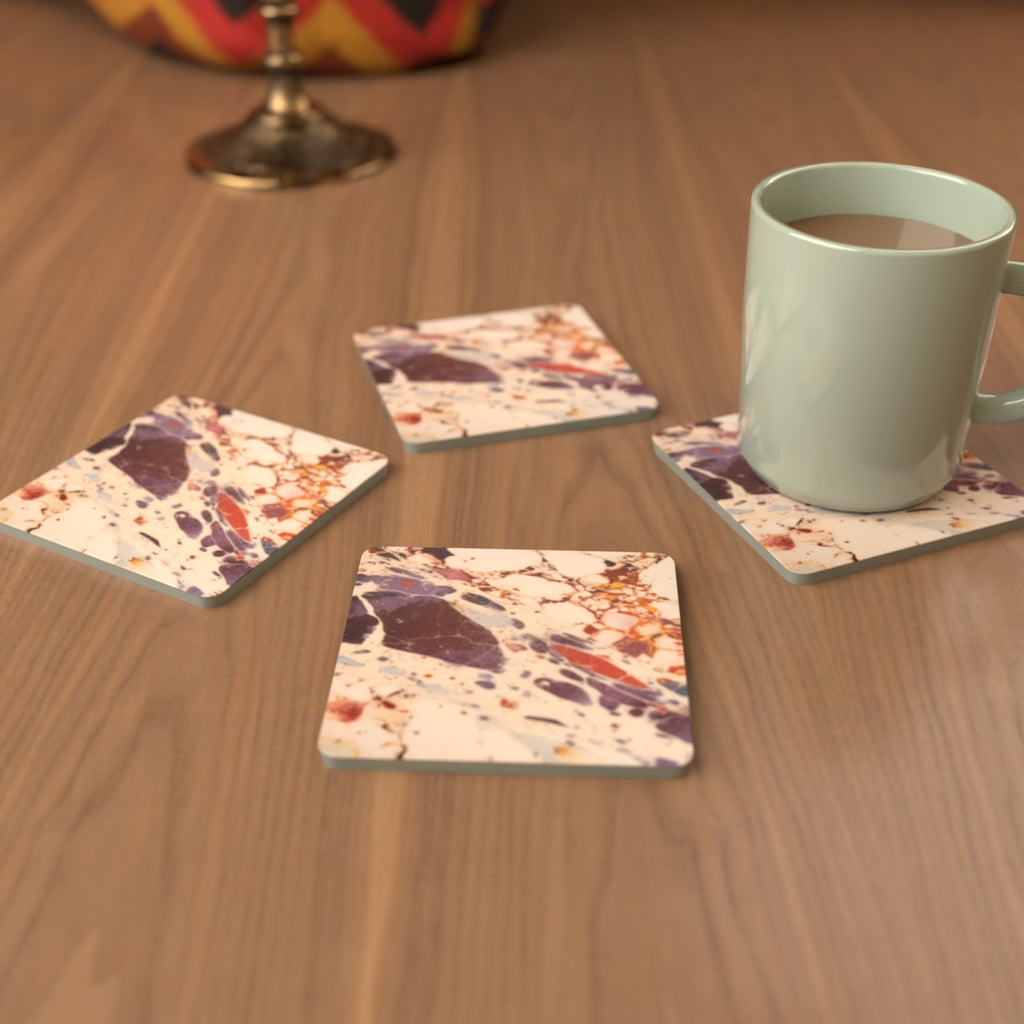 Terrazzo Splash Square Glass Coasters – Set of 6 – Pre-order – lifestyle mockup 3