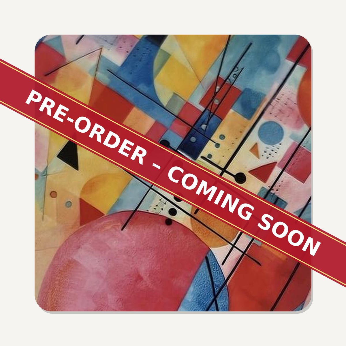 Abstract Geometric square glass coaster set of 6, pre-order coming soon