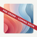 Peach & Sky Blue Fluid Marble square glass coaster set of 6, pre-order coming soon