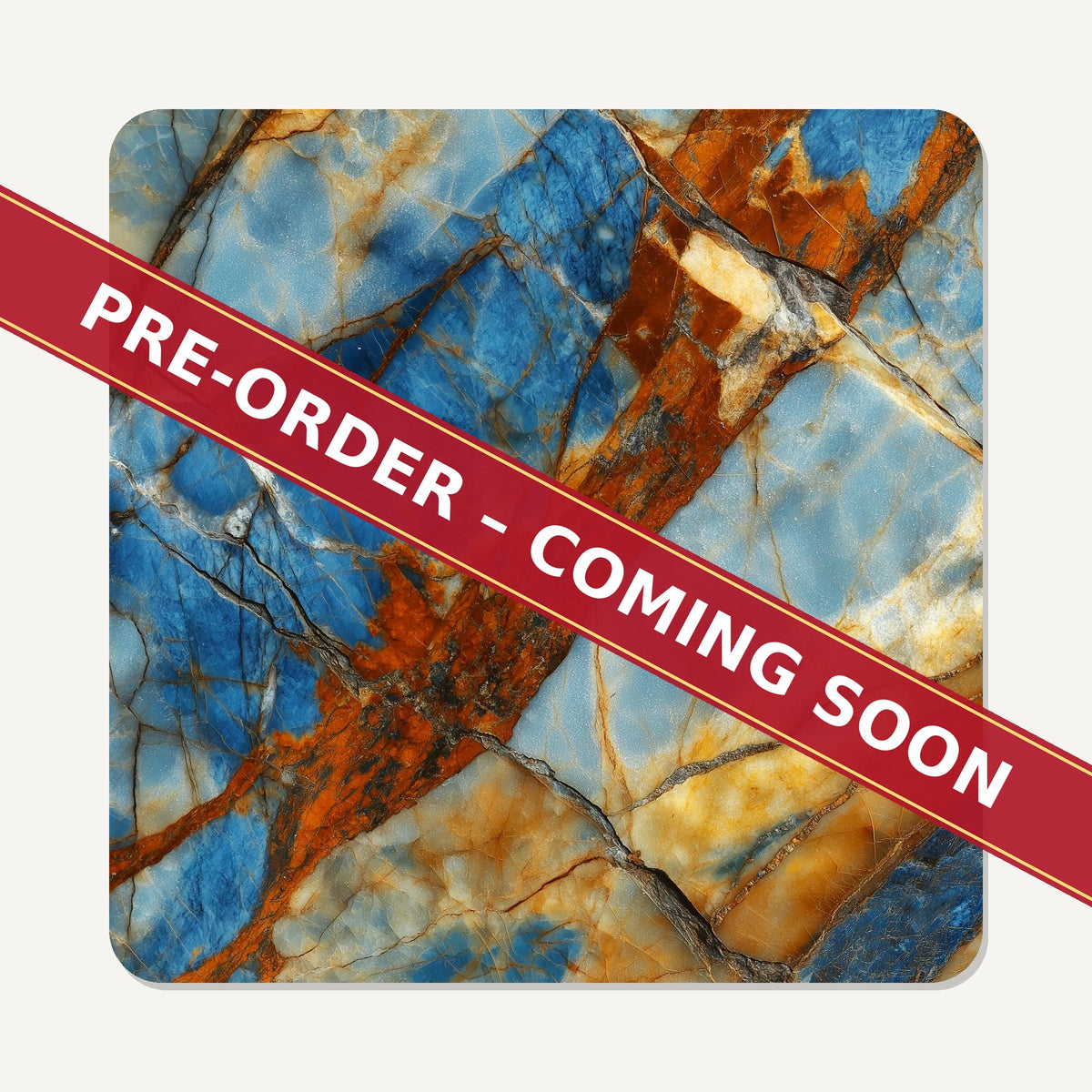 Blue & Copper Marble square glass coaster set of 6, pre-order coming soon