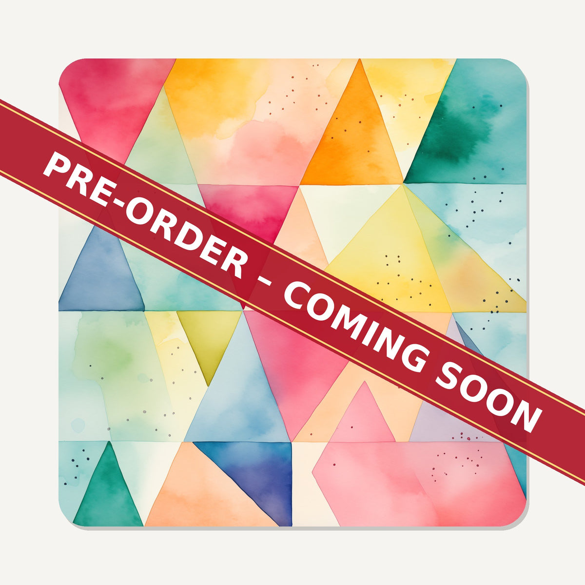 Pastel Harlequin Geometric square glass coaster set of 6, pre-order coming soon