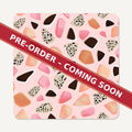 Blush Pink Terrazzo square glass coaster set of 6, pre-order coming soon