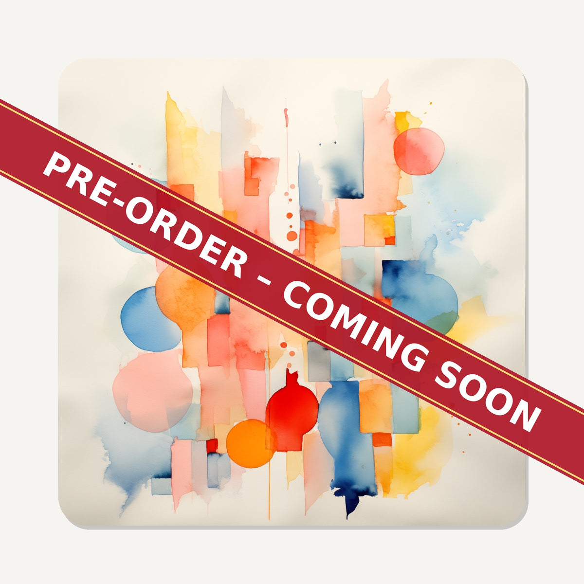 Pastel Cubist Shards square glass coaster set of 6, pre-order coming soon