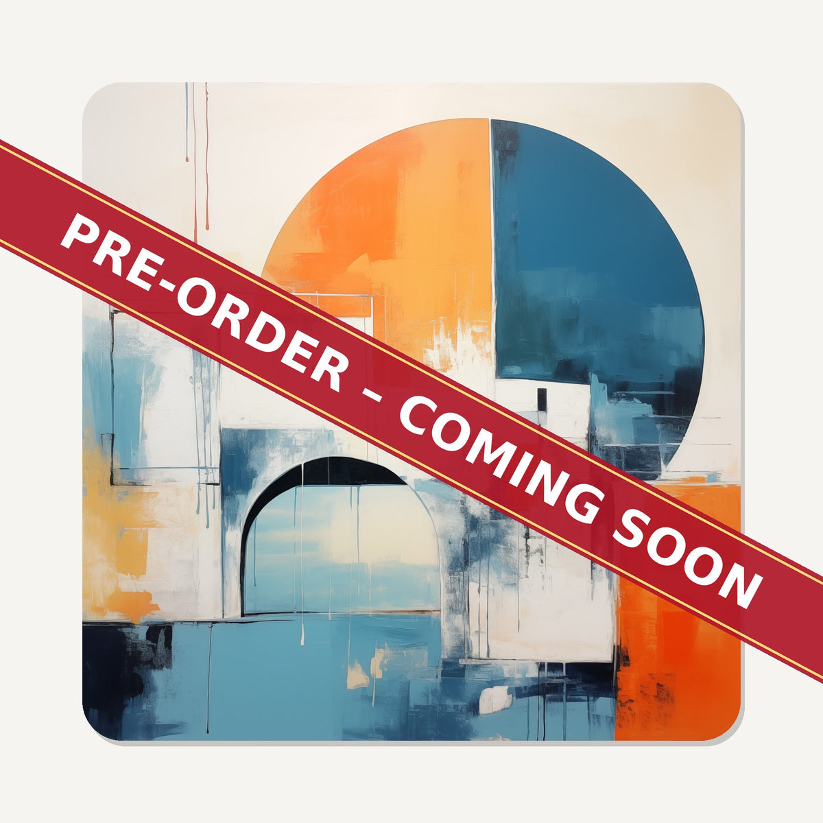 Mid-Century Cubist Arches square glass coaster set of 6, pre-order coming soon