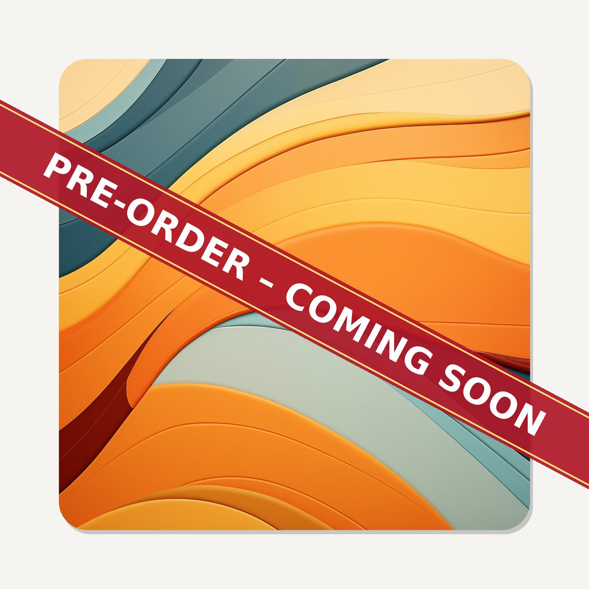 Orange & Teal Retro Waves square glass coaster set of 6, pre-order coming soon