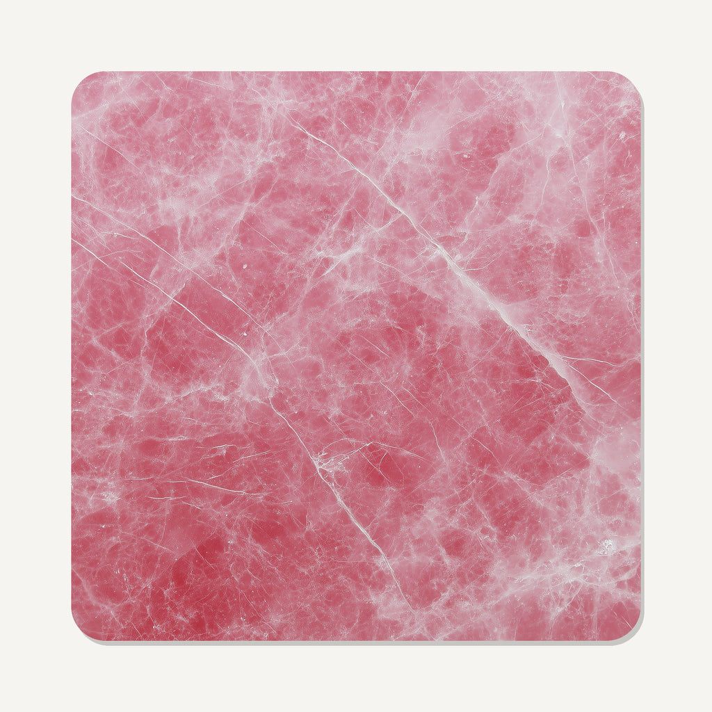Rose Quartz Pink Marble – the flat artwork printed on these square glass coasters