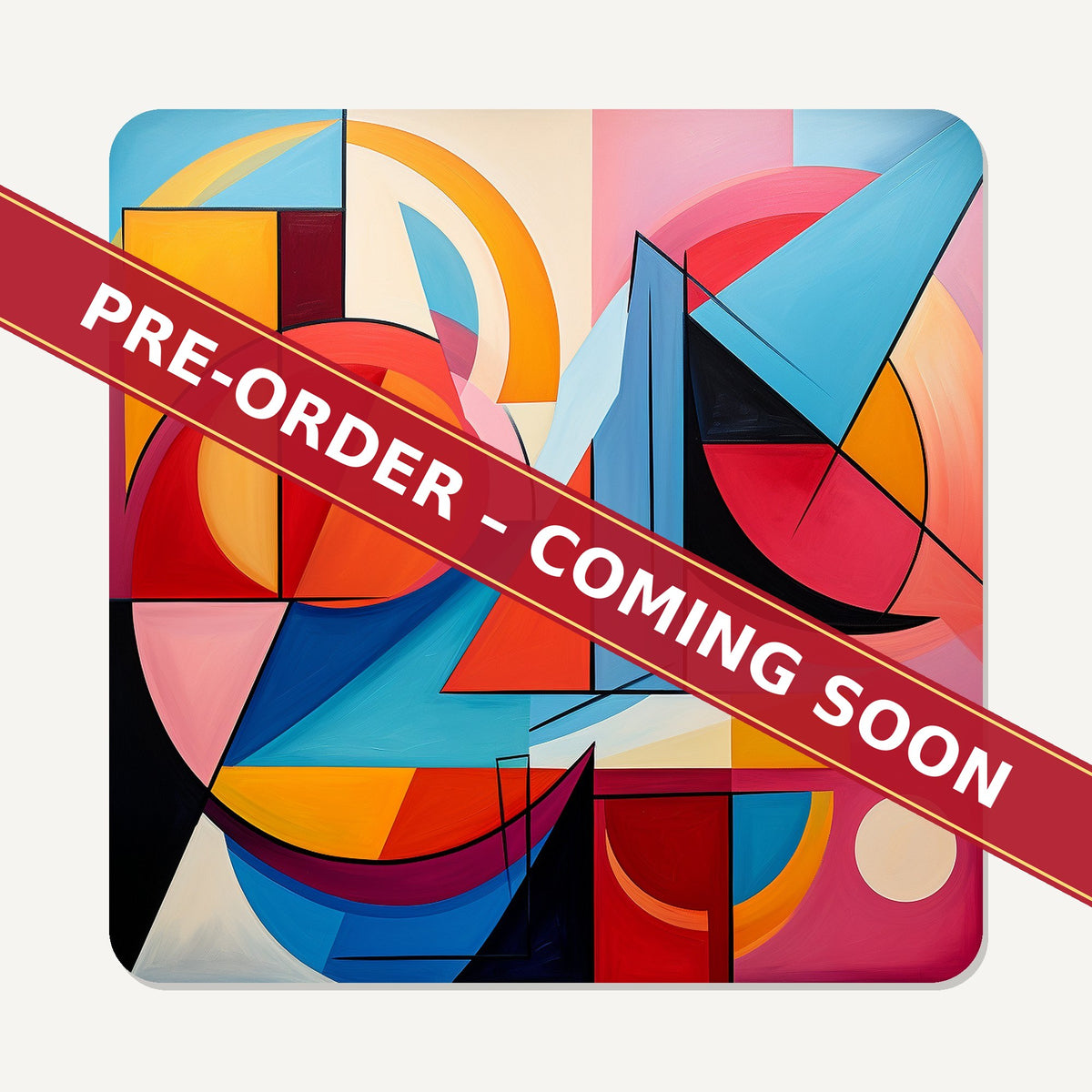 Bold Cubist Geometric square glass coaster set of 6, pre-order coming soon