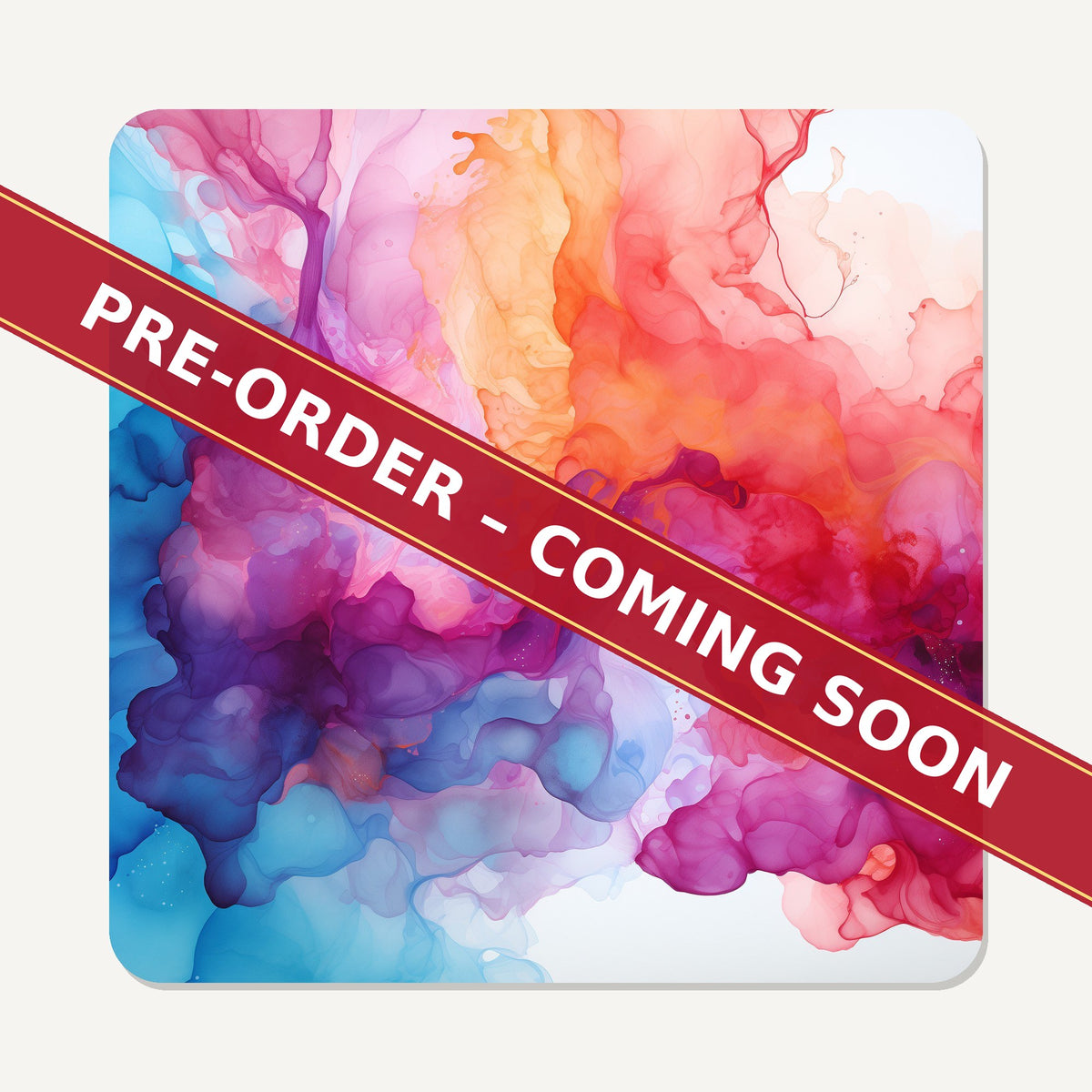 Pastel Alcohol Ink Marble square glass coaster set of 6, pre-order coming soon
