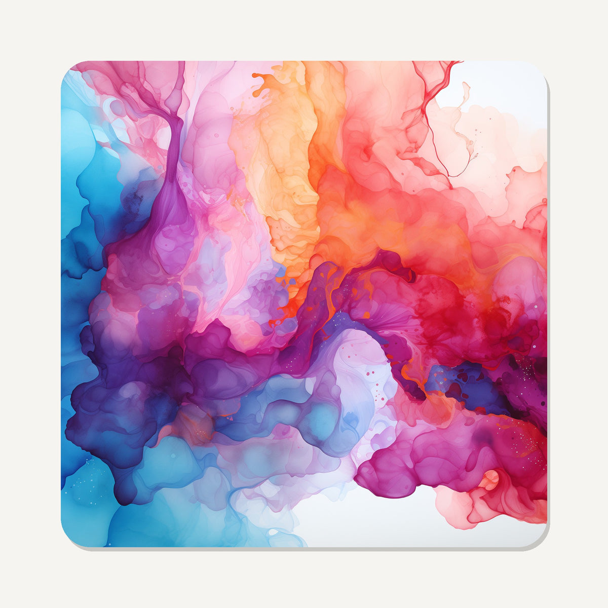 Pastel Alcohol Ink Marble – the flat artwork printed on these square glass coasters